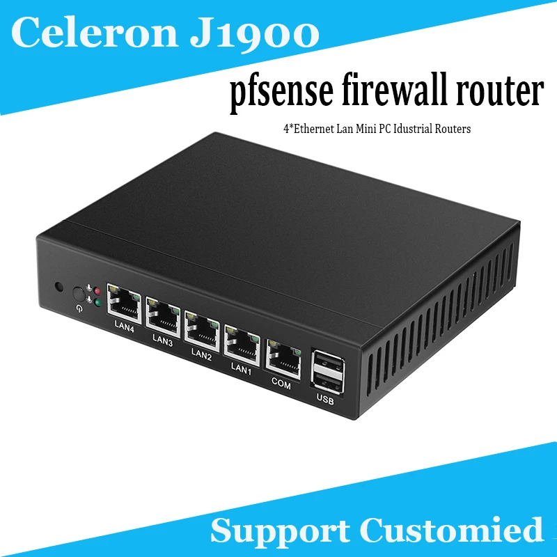 factory industrial pc Tablet Fanless mini pc J1900 quad core 4 LAN pfsense firewall router HD Graphics TV Box VGA 4 RJ45 mini pc