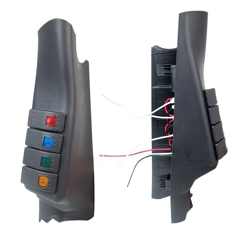 Left side A Pillar Switch Pod Panel 4 Rocker Switches Kit For Jeep