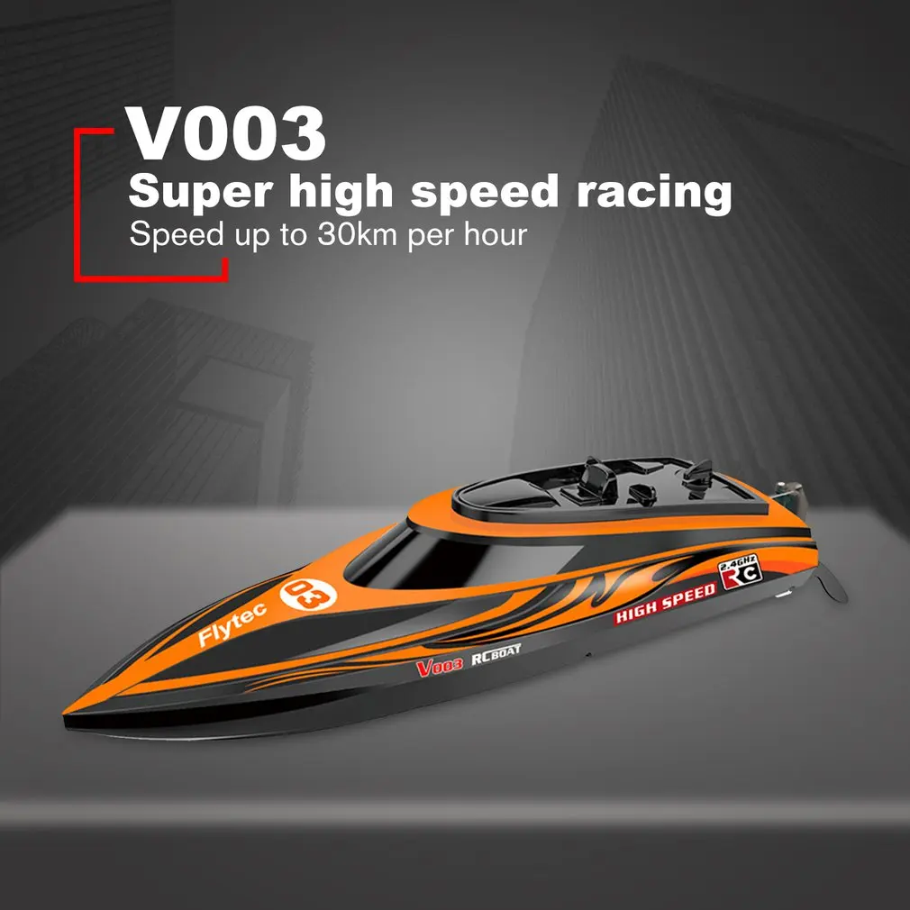 Flytec V003 RC سباق قارب 30 + KM/H عالية السرعة الذاتي المقوم للماء RC الكهربائية لقوارب البحيرات ، الأنهار وبرك