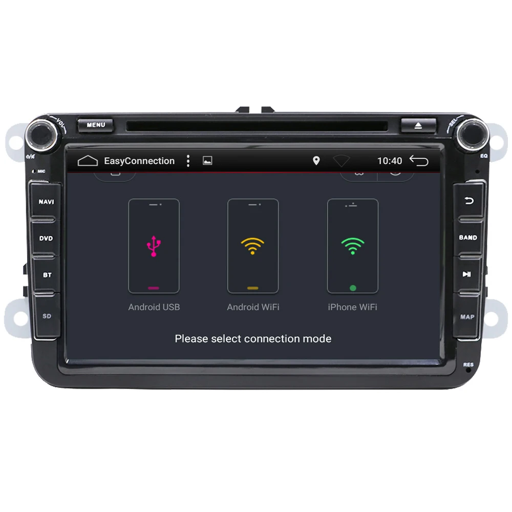 Sale Eunavi 2 Din 4G 64G Android 9.0 car Multimedia Radio player for Volkswagen VW GOLF 5 6 Polo Bora JETTA B6 PASSAT Tiguan DVD GPS 5
