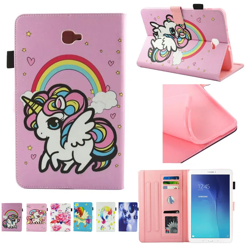 Painted For Samsung Tab A 10.1 Cartoon Unicorn Leather Case For Samsung