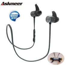 

Askmeer Bluetooth Earphone IPX5 Waterproof Metal Magnetic Wireless Sport Earbuds Headset In Ear Earpiece with Mic Handfree Calls