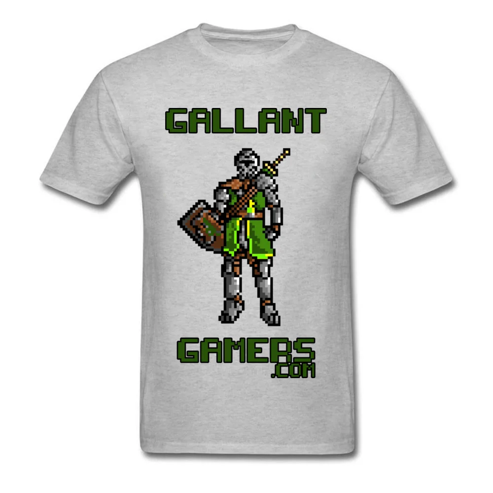Fitted Men T-shirts 8Bit Knight Classic Tops Tees 100% Cotton Short Sleeve Printing Tops & Tees Round Neck Drop Shipping 8Bit Knight grey