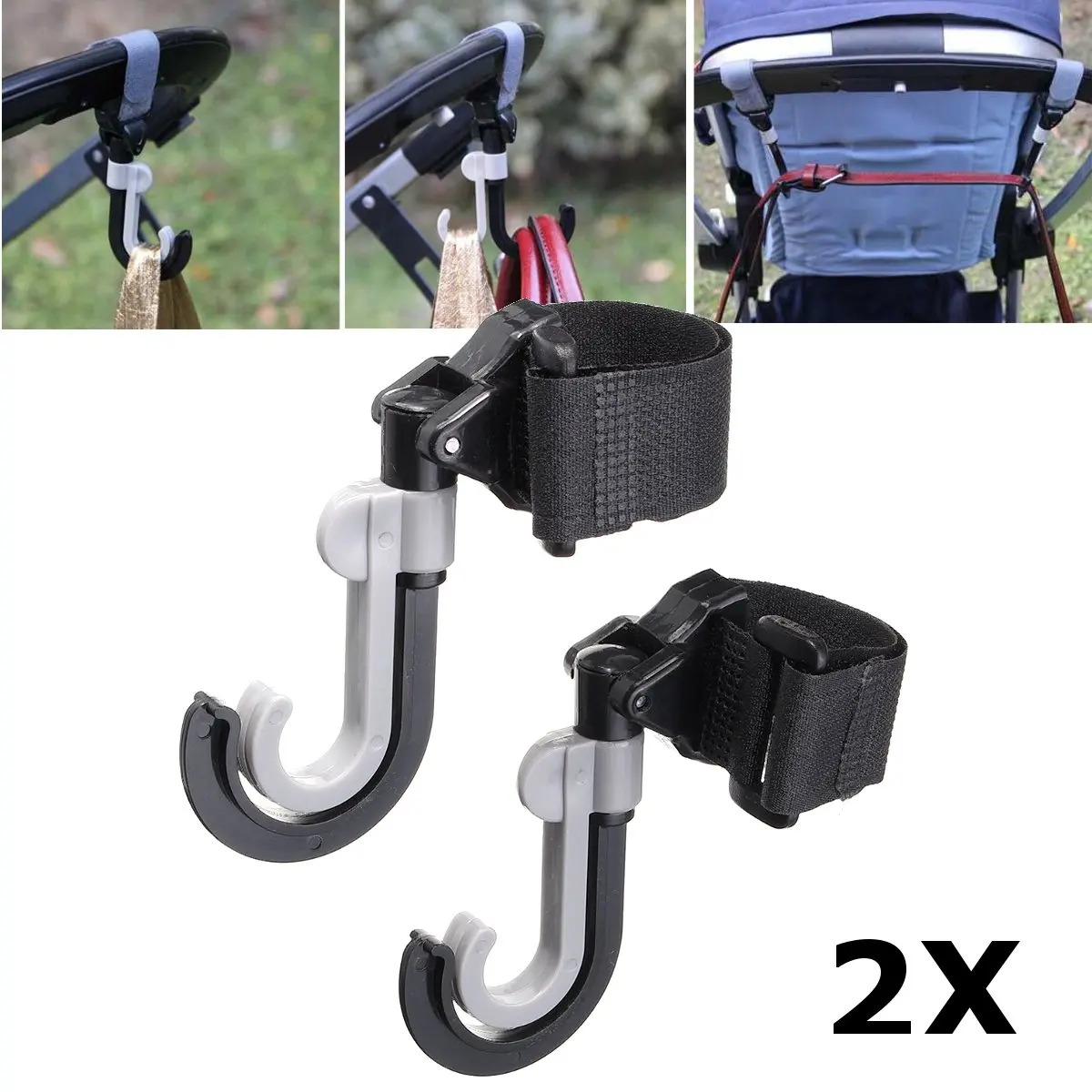 Double Jogger Stroller Tuciyke Baby Stroller Hooks, 2Pcs Universal