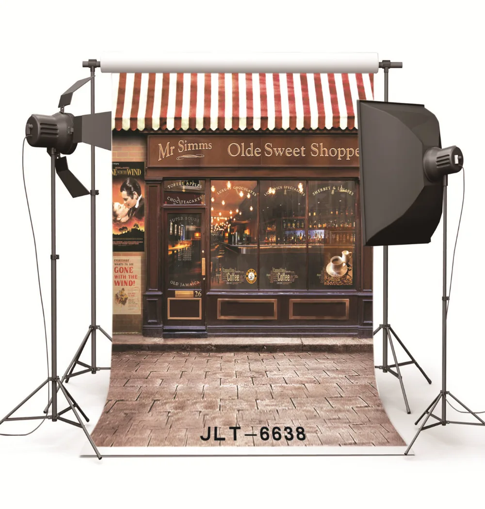 

Old Coffee Shop Vinyl Photography Background fotografia Computer Printed Children Wedding Photography Backdrops for Photo Studio