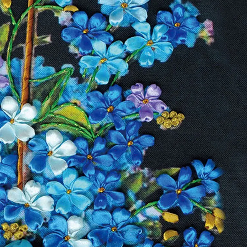 50X45 см голубая корзина Горячая Рукоделие 3d Набор для вышивания крестиком незаконченная вышивка лентой картина Мода домашний декор живопись