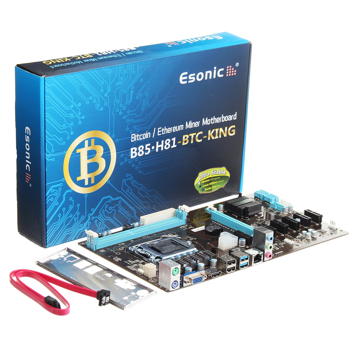 

LEORY Mining Machine Mmotherboard B850 Video Card Interface Supports GTX1050TI 1060TI For BTC LTC Bitcoin Mining