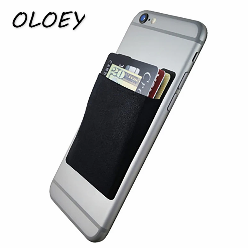 

Cell Phone Card Holder Elastic Lycra ID Card Cover Portable Change Money Pocket Purse Adhesive Sticker Wallet Case#