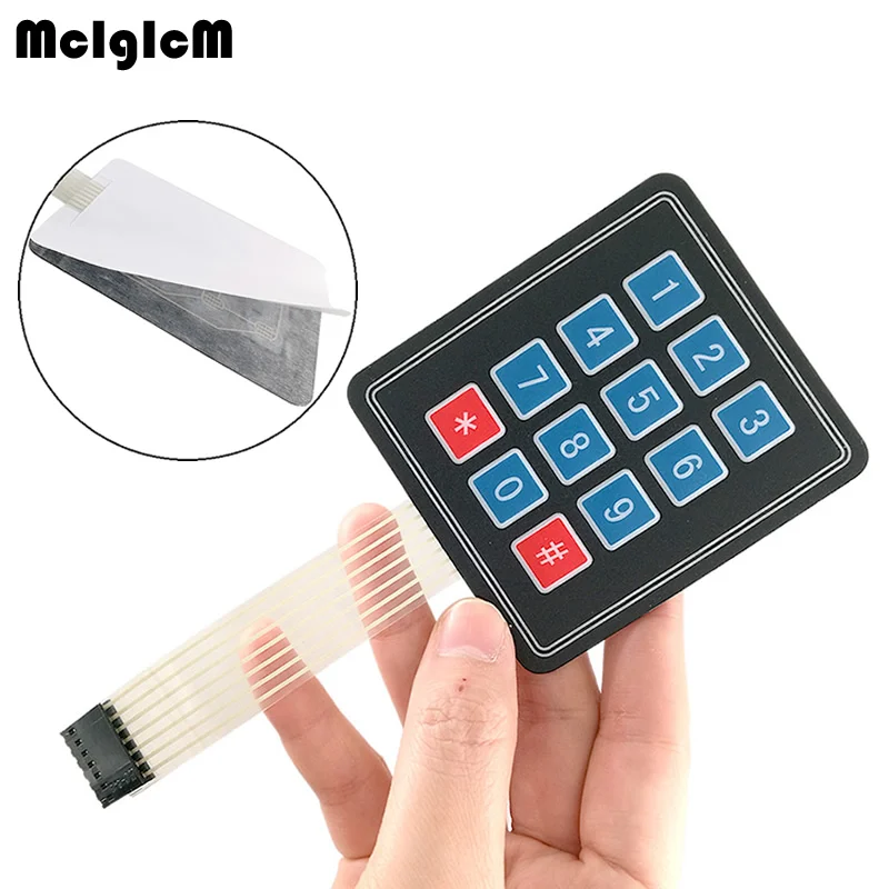 

MCIGICM 5pcs NEW 12 Key Membrane Switch Keypad 4 x 3 Matrix Array Matrix keyboard