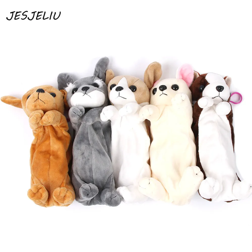 新かわいい漫画のぬいぐるみ犬のペンケースかわいい動物ペンバッグボックス子供の学用品素材韓国文房具 Pen Bags Box Plush Dog Pencil Casedog Pencil Case Aliexpress