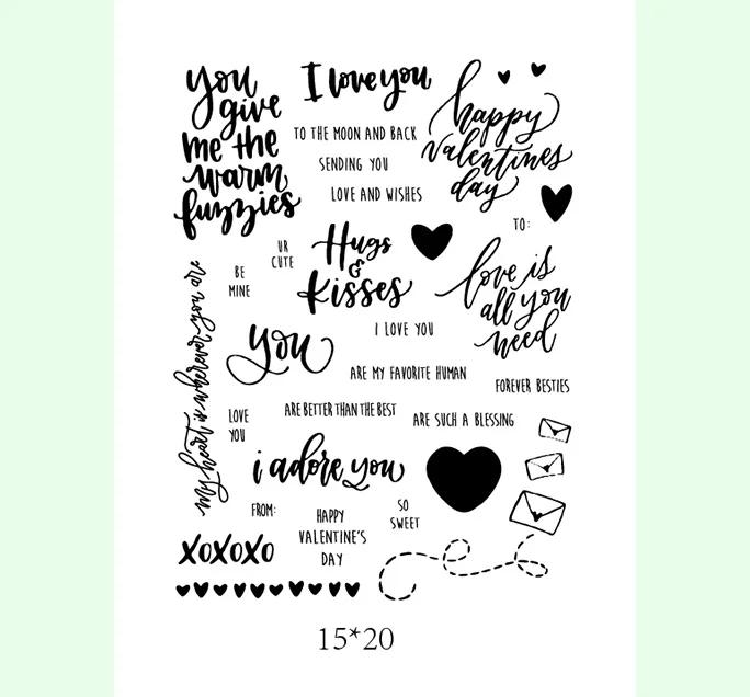 

i love you Transparent Clear Stamps for DIY Scrapbooking/Card Making/Kids Christmas Fun Decoration Supplies