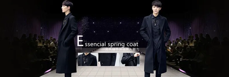 Мужской тонкий шерстяной длинный плащ, куртка с отворотом, ветровка, парка, пальто для мужчин, осенне-зимняя верхняя одежда