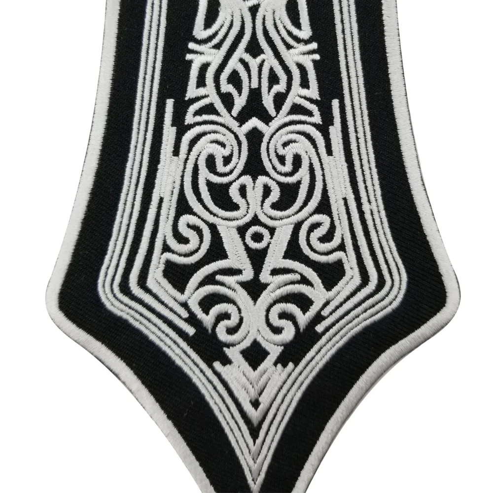 CROSS WITH WINGS Rider Motorcycle Embroidered Iron On Back of Jacket Patch Black twill fabric Free Shipping DIY Eco-Friendly(2)