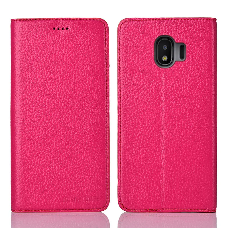 Для samsung Galaxy J4 J400F чехол KEZiHOME личи Натуральная кожа флип Стенд кожаный чехол для samsung J4 Core чехол для телефона s