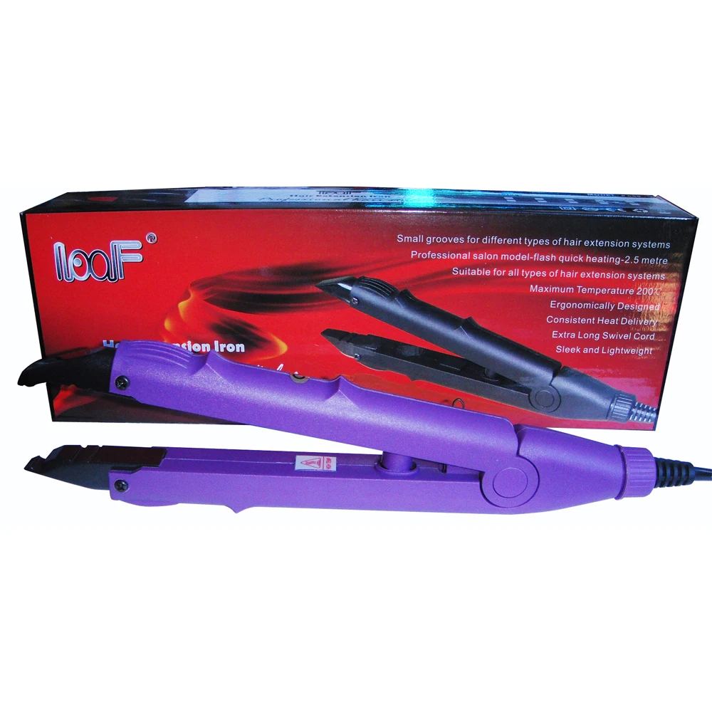 Control Temperature Purple Color Flat Plate Fusion Hair Extension