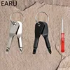 Mini EDC tournevis multifonction en acier inoxydable, tournevis à fente en forme de clé porte-clés outil de réparation de poche 1 jeu ► Photo 2/6