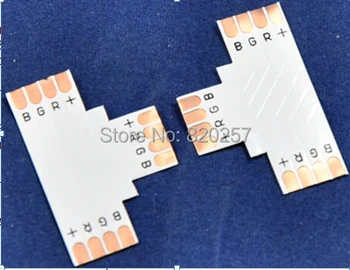 

Free shipping 50pcs lot 10mm width 4pin RGB led PCB connectors T shape