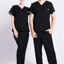 Классический медицинский женский скраб наборы спа салон красоты стоматологическая клиника Спецодежда Комбинезоны Больница Доктора медсестры униформа лабораторная ткань