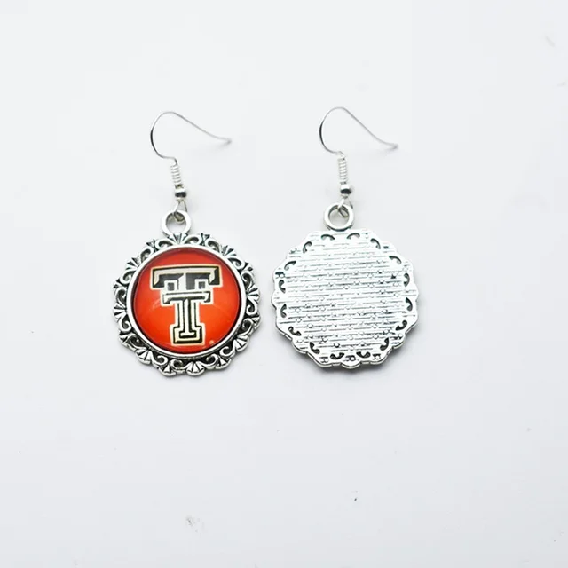 Sports Team Texas Tech Red Raider Glass Earings 3Style Stud Earrings