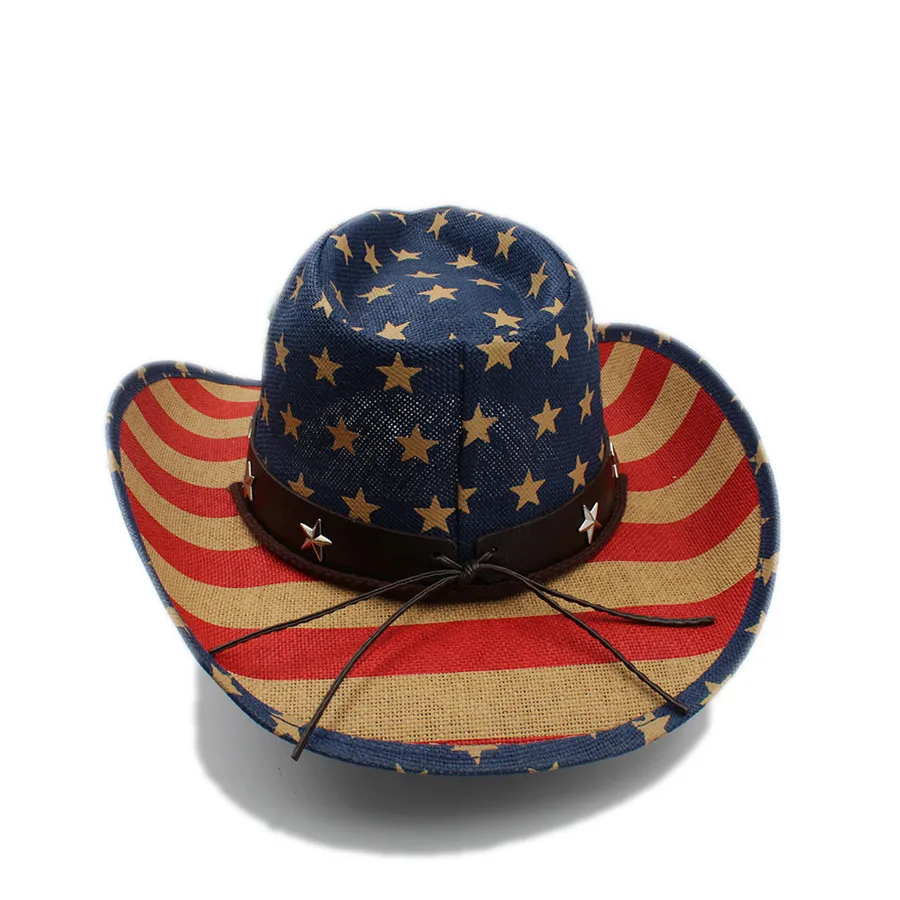 Американский флаг США мужская соломенная шляпа от солнца для папы солнца Sombrero Hombre солнцезащитные очки размер 58 см дропшиппинг