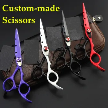 

Custom-made professional 440c Piano paint cutting barber makas thinning scisor cut hair scissor shears hairdressing scissors set