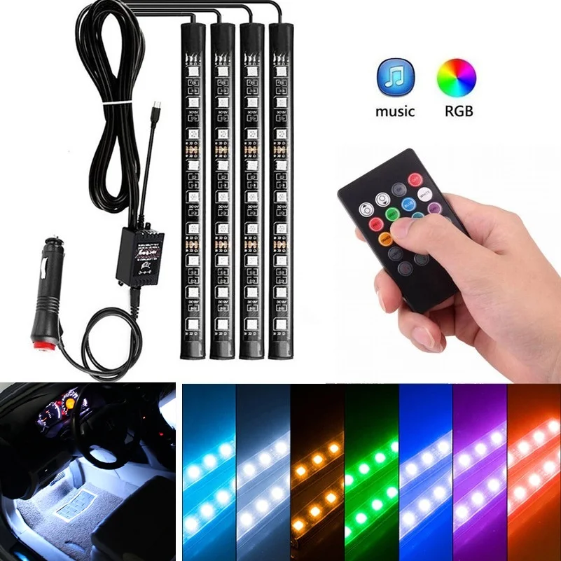 RGB светодиодный светильник для салона автомобиля Honda Civic Accord Crv Fit Jazz City Hrv Cr v