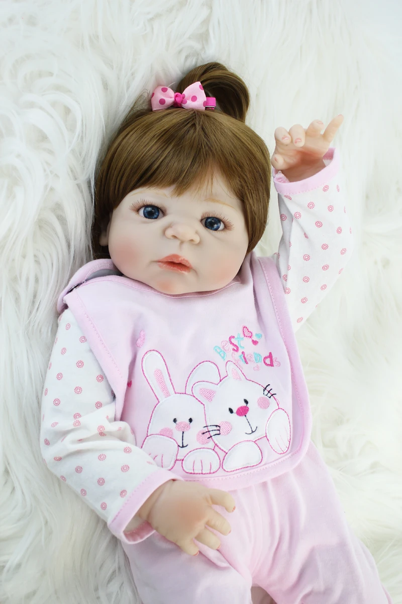 Кукла Reborn Bebe из силикона 22 дюйма Реалистичная 55 см виниловая водонепроницаемая