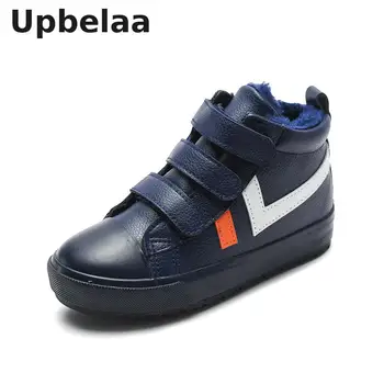 

Kids Snow Boots For Girls Winter Shoes Leather Plush Warm Waterproof Children Rubber Boots Boys Student Casual Shoes Non-slip