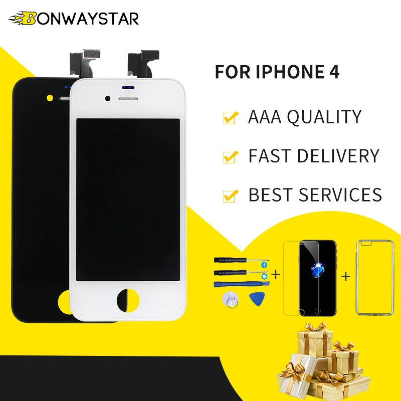 Без битых пикселей ЖК дисплей для iPhone 4 A1349 A1332 с сенсорным экраном дигитайзер