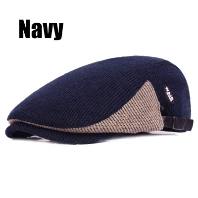 New Fashion Sports Berets Caps For Men Women Casual Autumn Unisex Caps Four Seasons Cotton Berets Hats Boina Casquette Flat Cap - Цвет: Navy