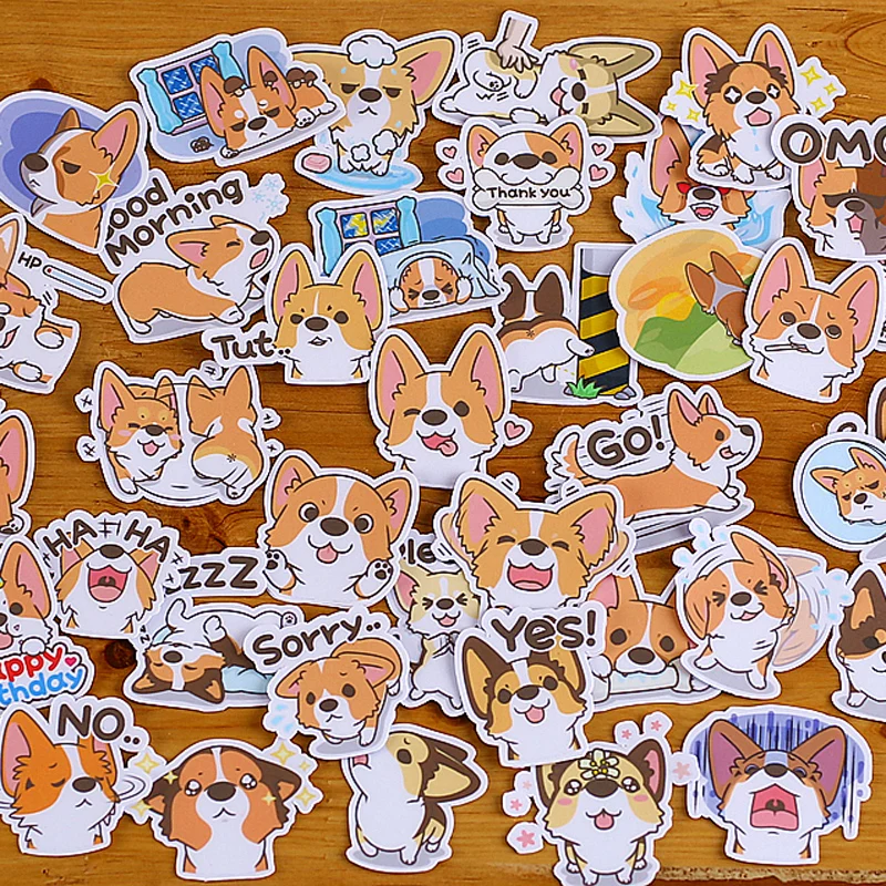 33pcs A variety of corgi dogs Decorative Sticker Adhesive Stickers DIY Decoration Craft Scrapbooking Stickers Paper crafts TZ275