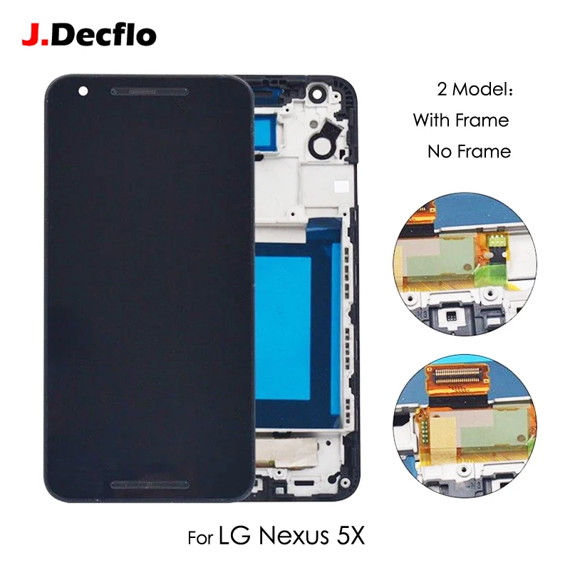 

Replacement Part For LG Google Nexus 5X H791 H790 H798 LCD Display Touch Screen With/No Frame Digitizer Full Assembly 5.2" Black
