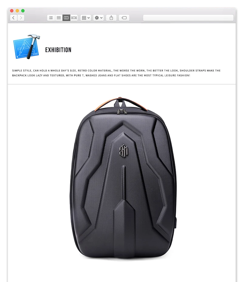 ARCTIC HUNTER Fashion large-capacity backpack men's trend backpack street hard shell multi-function computer bag water-proof bag