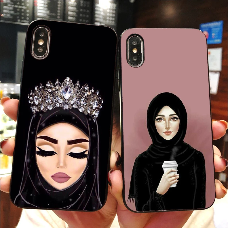

Woman In Hijab Face Muslim Islamic Gril Eyes Soft silicone TPU phone cover case for iPhone MAX XR XS X10 5S 5SE 6 6S 6 7 8Plus