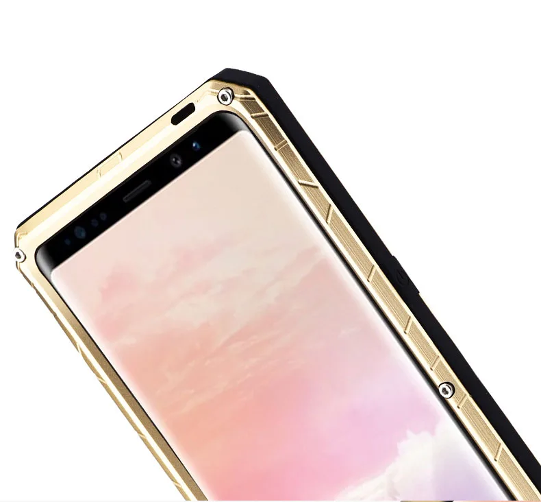 iMatch Water Resistant Shockproof Dust/Dirt/Snow-Proof Aluminum Metal Military Heavy Duty Armor Protection Case Cover for Samsung Galaxy Note 8
