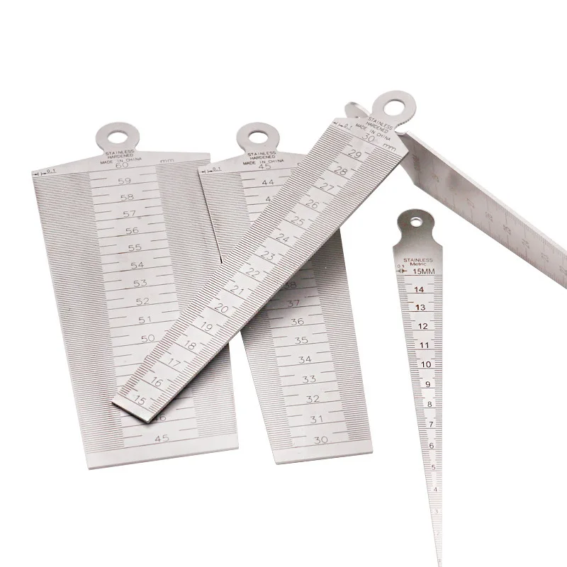 Wedge Feeler Ruler Measure Tool Taper Gauge Gage Metric Stainless Steel AA 