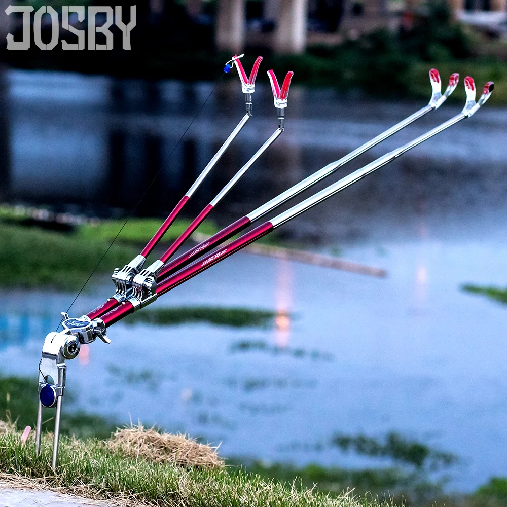 

JOSBY Fishing Tool Telescopic Fishing Rods Folding Stainless Steel Holder Hand Rod Holder 360 adjustment Fishing Rod
