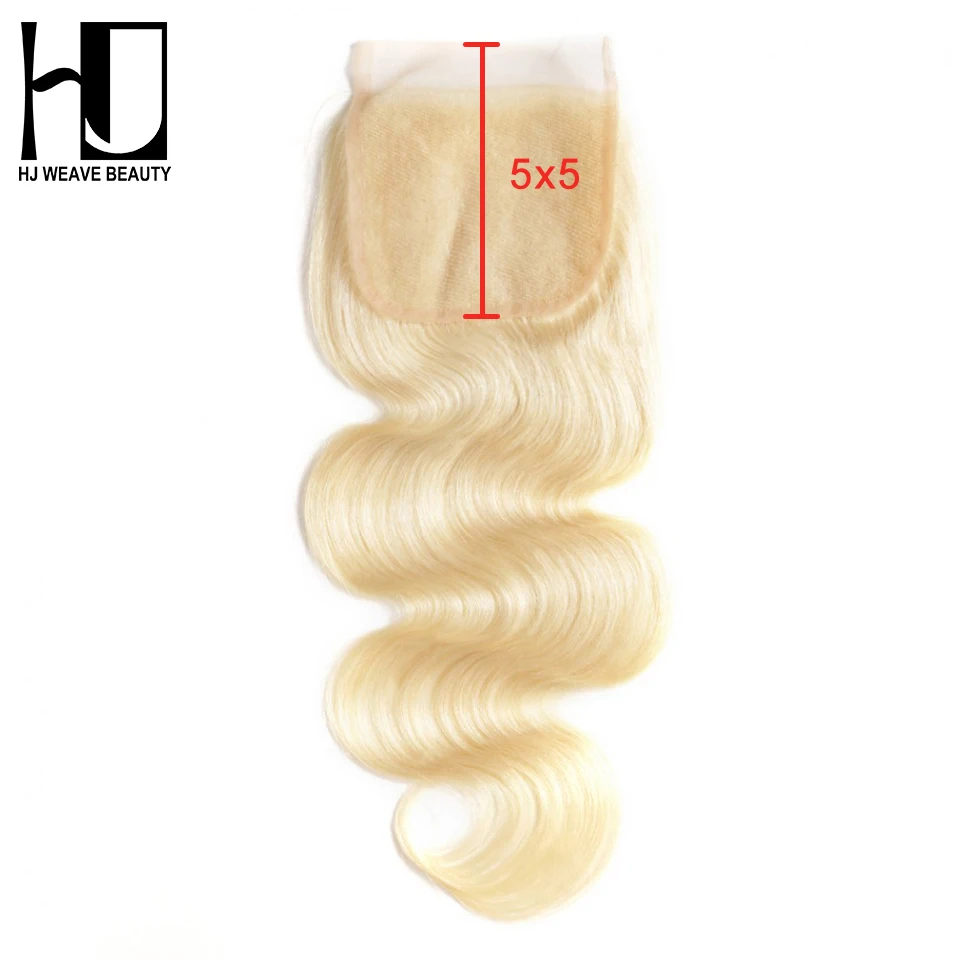 

Brazilian Body Wave 5x5 Lace Closure #613 Blonde 8-20 Inch Human Hair Closure Swiss Lace Remy Hair HJ Weave Beauty