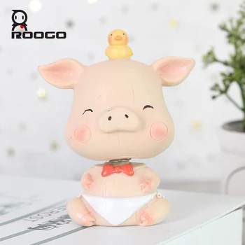 

Roogo Cute Baby Animal Series Home Decoration Accessories Resin Figurine Anime Figures Toy Gift For Children Desktop Ornament