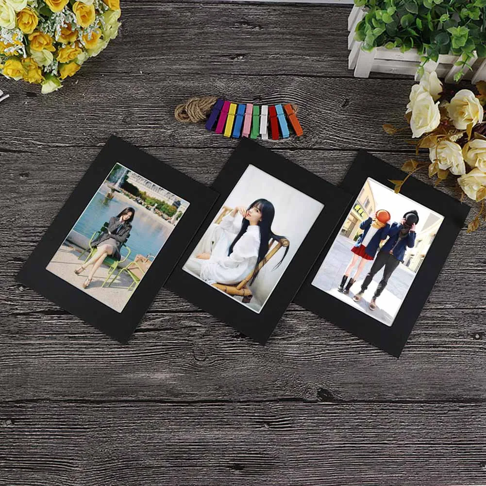 Newly 10pcs Photo Frame DIY 3 5 6 7 Inch Kraft Paper Hanging Wall Picture Album Decoration For Home XSD88