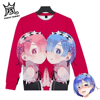 

Re:Life in a different world from zero shirt Hoodies Rem&Ram Sweatshirt Women Hoodies cartoon ACG animes japan Clothe