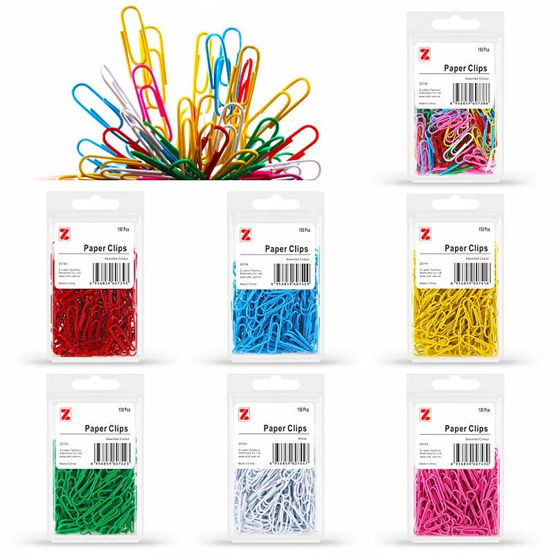 

300PCS Z-LABEL Colorful Paper Clips Z0738 Candy Colors Paper Clip Wholesale
