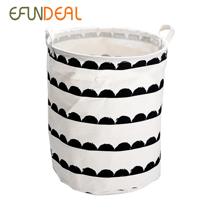 Cotton Linen Z Vintage Storage Laundry Basket Large Capacity Cotton Linen Z Vintage Storage Laundry Basket Large Capacity White Black With Handle Crown Linenfold Bin40x50cm In Baskets From Home Garden On