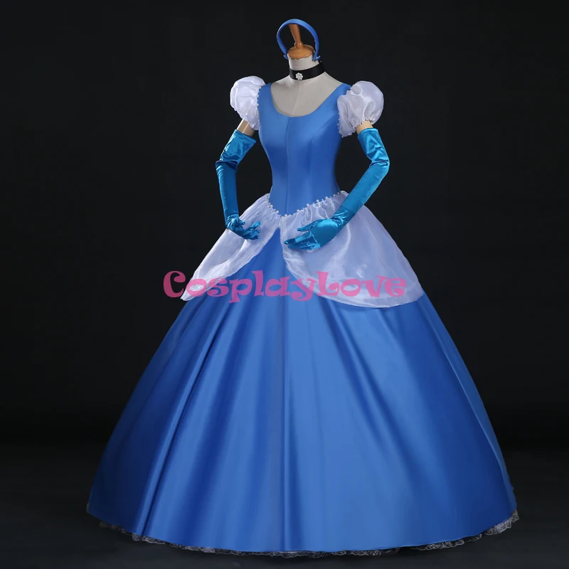 Cosplaylove Cinderella Cosplay Dark Blue The Princess Cinderella Cosplay Costume Dress Adult Kid Costumes Custom Made (1)