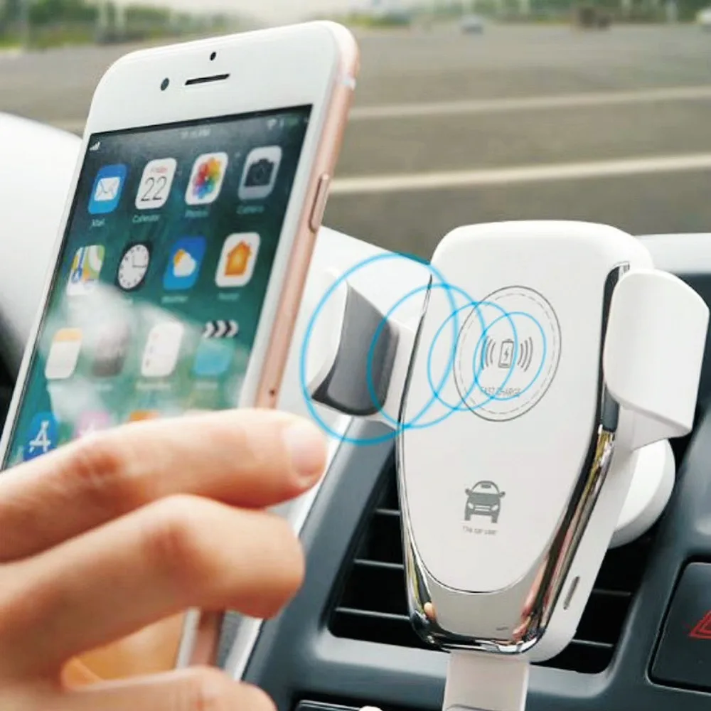 Автомобильное крепление Qi Беспроводное зарядное устройство для iPhone XS Max X XR 8 10 Вт быстрая Беспроводная зарядка автомобильный держатель телефона для samsung Note 9 8 S9 S8