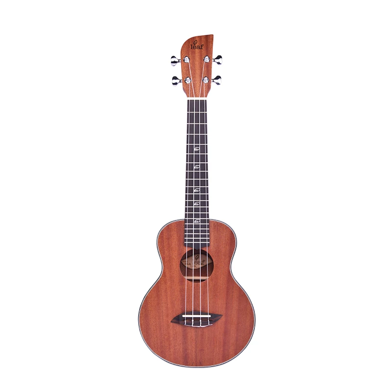 

Acoustic Concert Ukulele 23 Inch Hawaiian Guitar 4 Strings Ukulele Guitar Mahogany Handcraft unique Leaf symbol small guitar