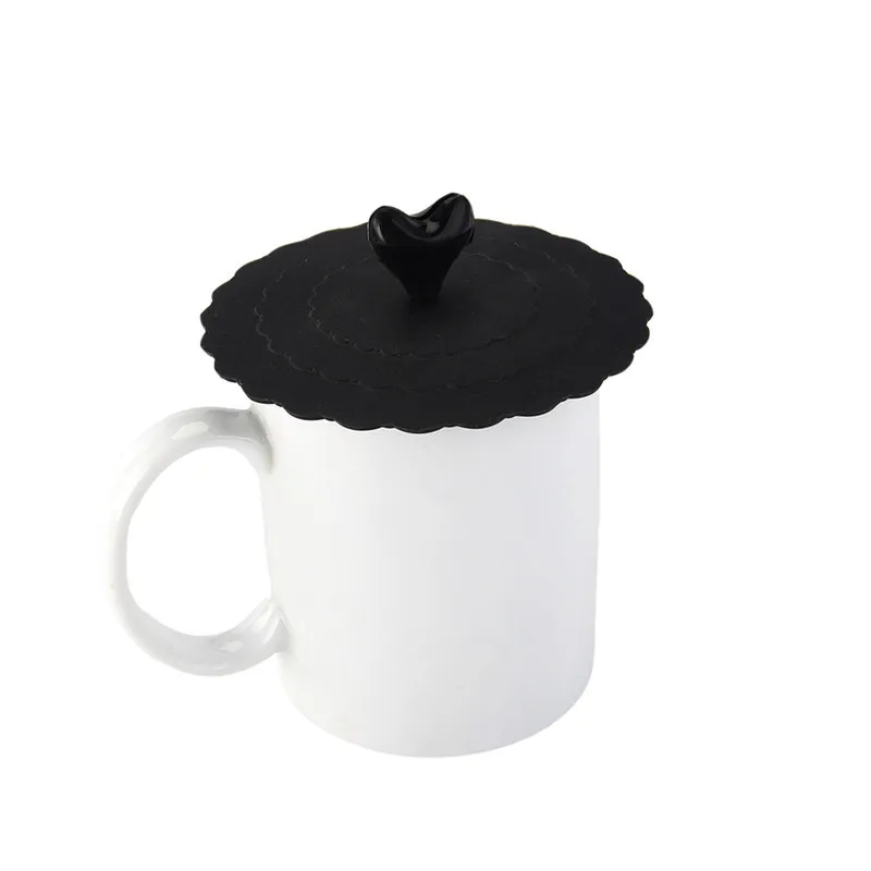 Лидер продаж Модные Еда класса силиконовые чашки крышкой жаропрочных безопасный здоровая силиконовая крышка с зажимом многоразовые - Цвет: Black