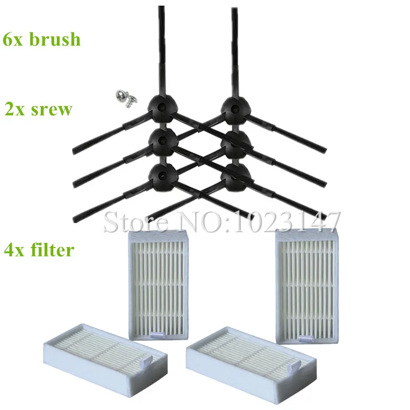 

4x Robot Vacuum Cleaner V1 HEPA Filter + 6x ilife v5 Side Brush+ 2x Srew for chuwi ilife V5 PRO V5 (CW310) V3 V3s V3+