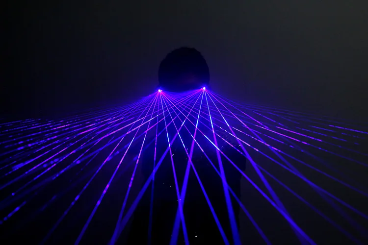 Мульти лучи синие лазерные очки Pub Club DJ шоу Laserman для сценического танцевального шоу очки