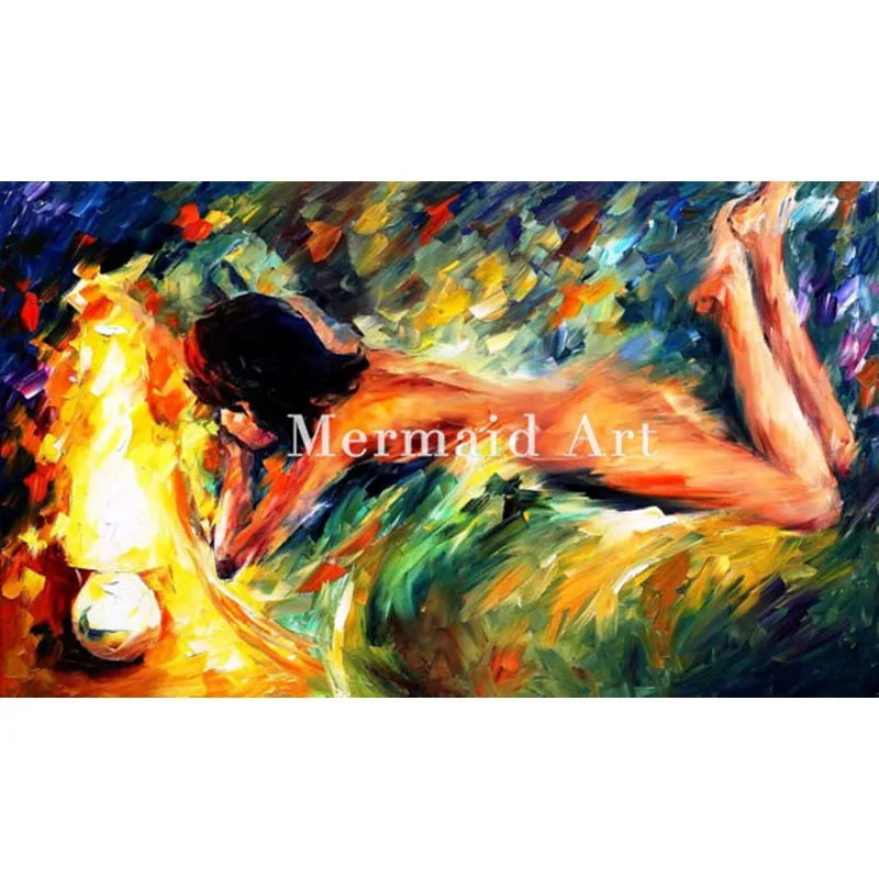 

Hand Painted Oil Painting Naked Woman Aura Of Love On Canvas For Abstract Palette Knife Painting Living Room Wall Decor Fine Art